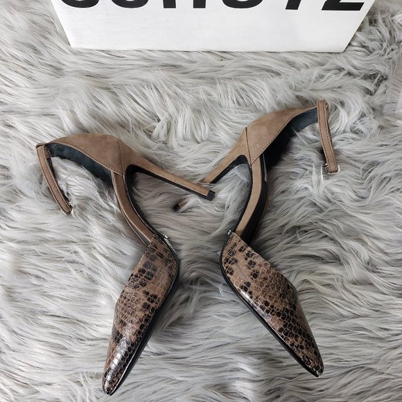 Schutz Women's Irma Ankle Strap Pump, Yucca/Black - Picture 8 of 10